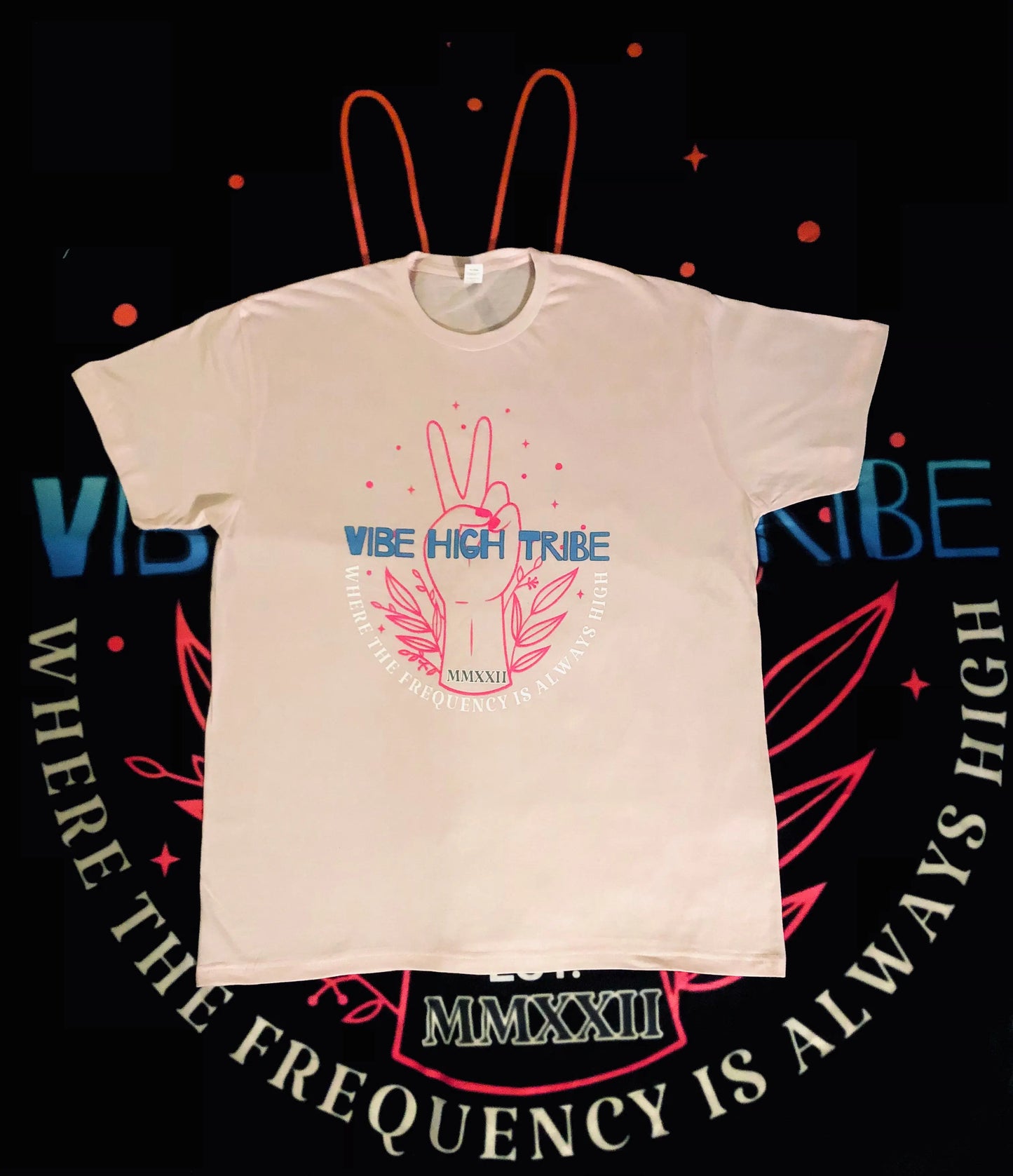 Vibe High T-shirt Keep your frequency high by wearing Vibe High Tribe apparel unisex everyday wear T-shirts.