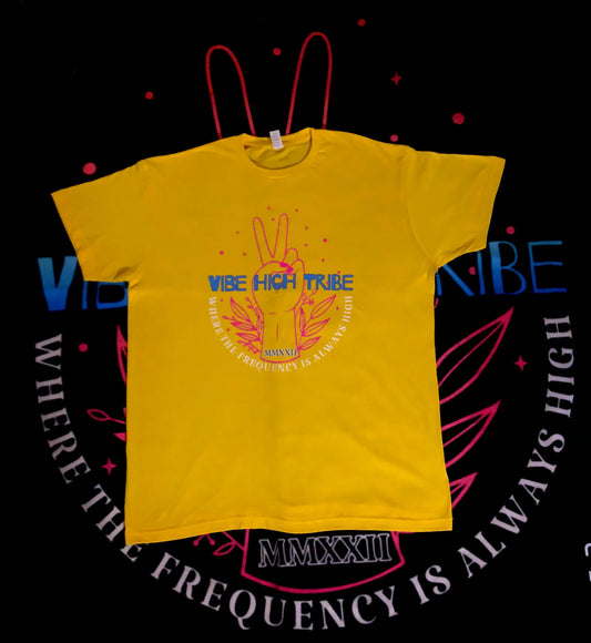 Vibe High T-shirt Keep your frequency high by wearing Vibe High Tribe apparel unisex everyday wear T-shirts.