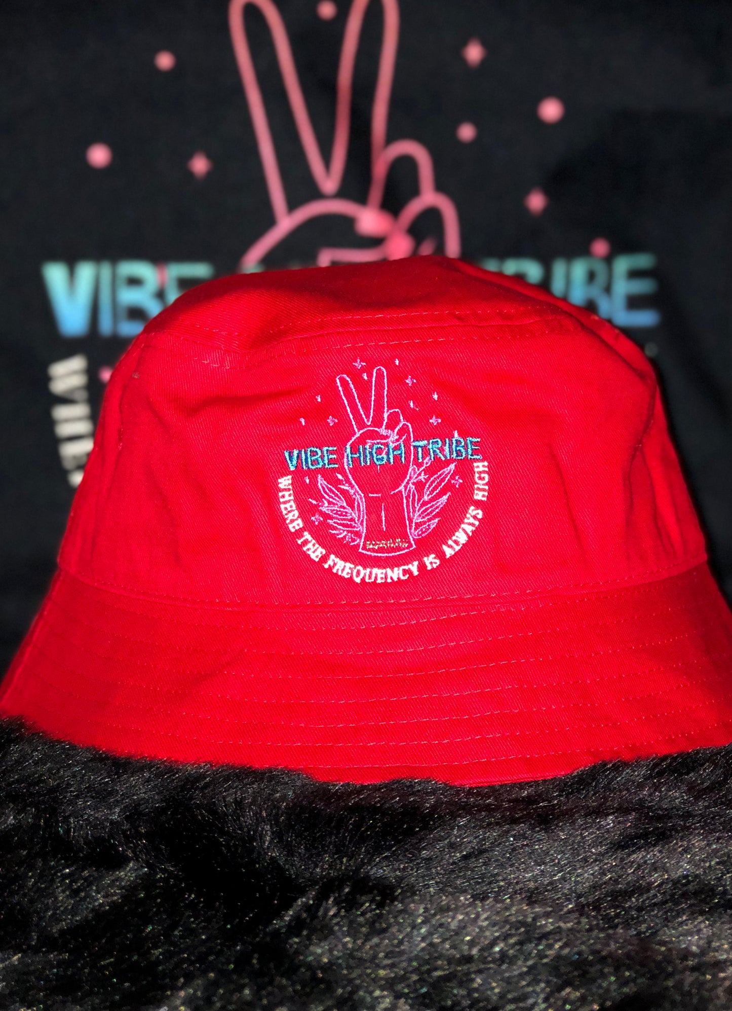 Vibe High Tribe Red Bucket Hat